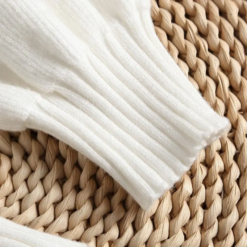 652F Fake Sleeves Girls Pleated False Cuffs for Women Sweater Wrist Warmers Female White Horn Cuffs Accessories