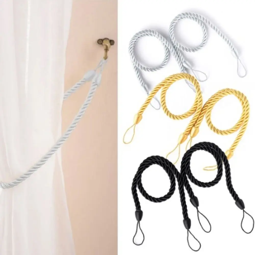 2Pcs Handmad Curtain Woven Tiebacks Easy to Use Ins Style Curtains Binding Rope Light Luxury Curtains Tied Strap