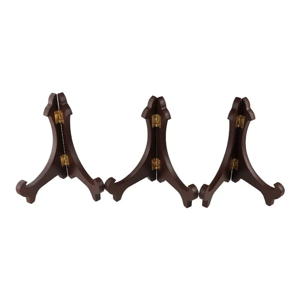 Wooden Universal Tea Cake Dish Adjustable Storage Bracket Foldable Easel Display Stand Storage Rack Plate Rack