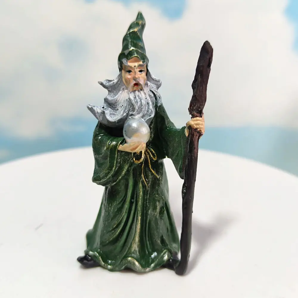 Durable Resin Halloween Wizard Statue Hand Painted Mini Witch Figurines Long Lasted Color Desktop Ornaments Kids Gift