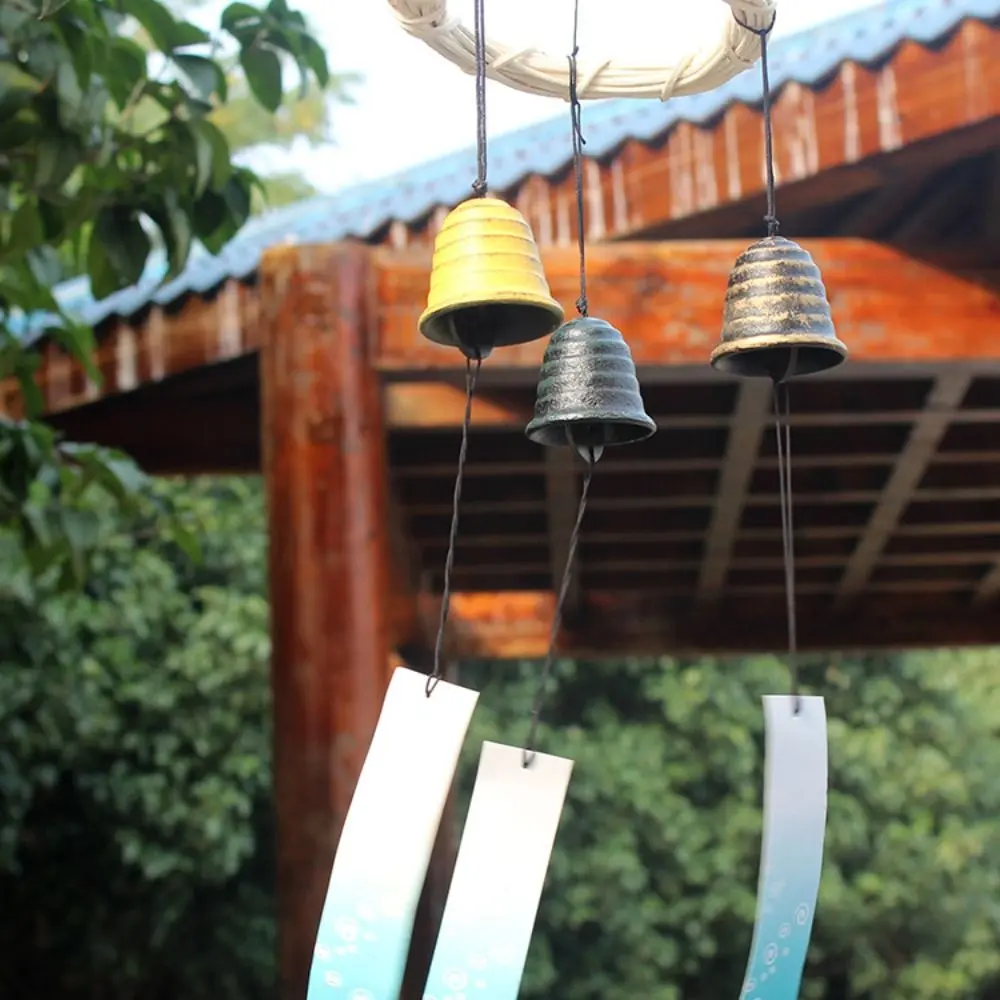 Hanging Wall Decor Cast Iron Wind Chimes Creative Simple Blessing Bell Vintage Ornaments Bell Outdoor