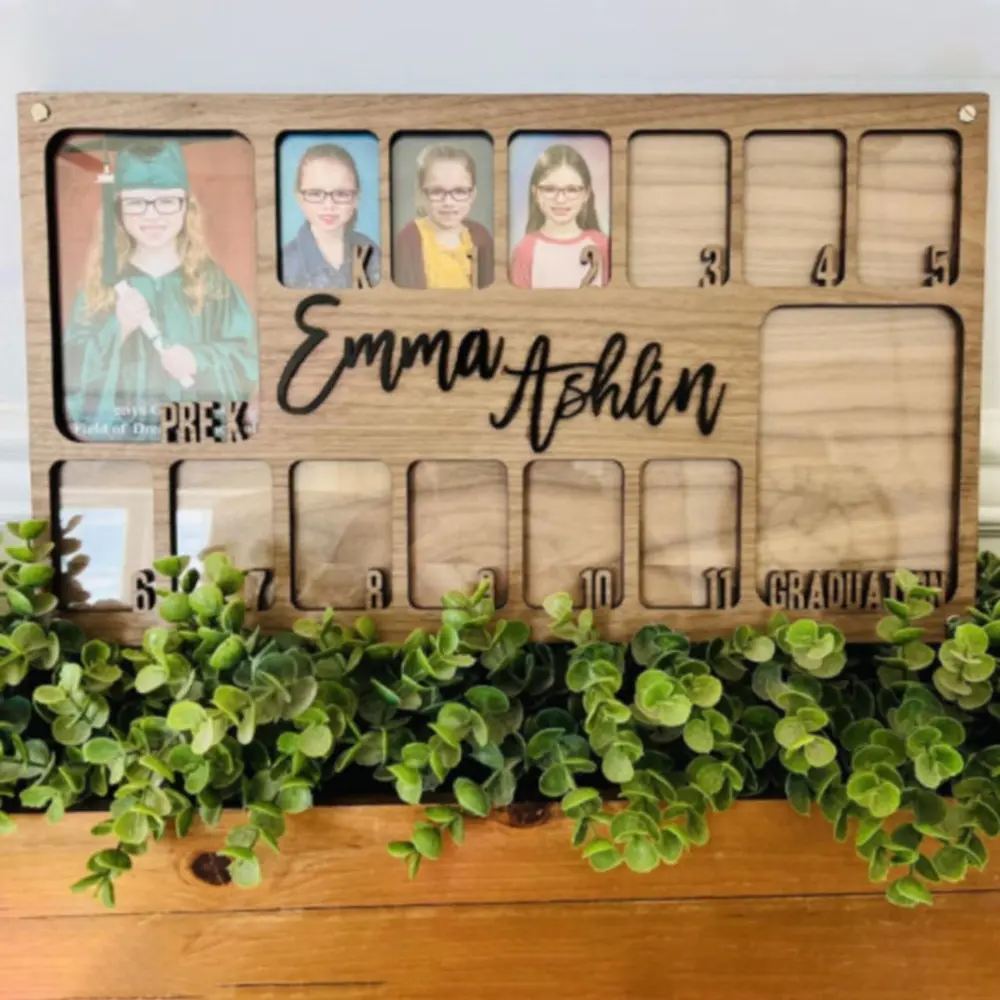 Wooden School Picture Frame Pre-k-12 Graduation Wall-Mounted School Photo Frame Handmade Graduation Picture Frame
