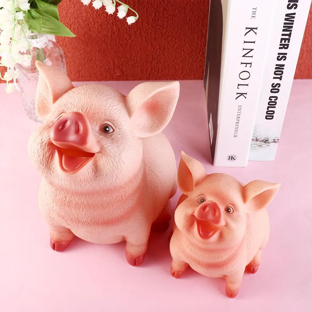 Cute 1Pcs Children Toys Ornament Birthday Gift Pig Shaped Coins Storage Box Pig Statues Money Box Piggy Bank