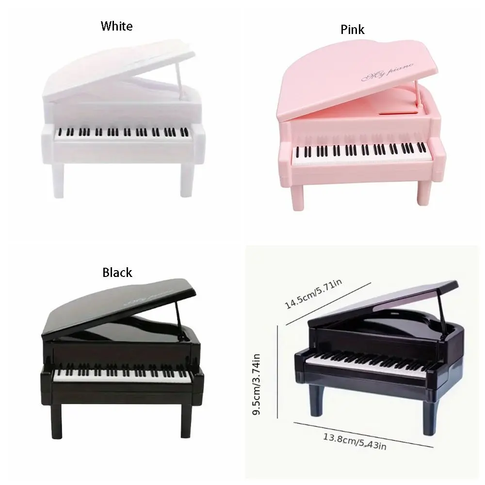 Desk Ornament Mini Piano Modeling Piggy Bank Piano Shape Cute Simulation Piano Coin Box Cartoon Coin Storage Jar Home Decor