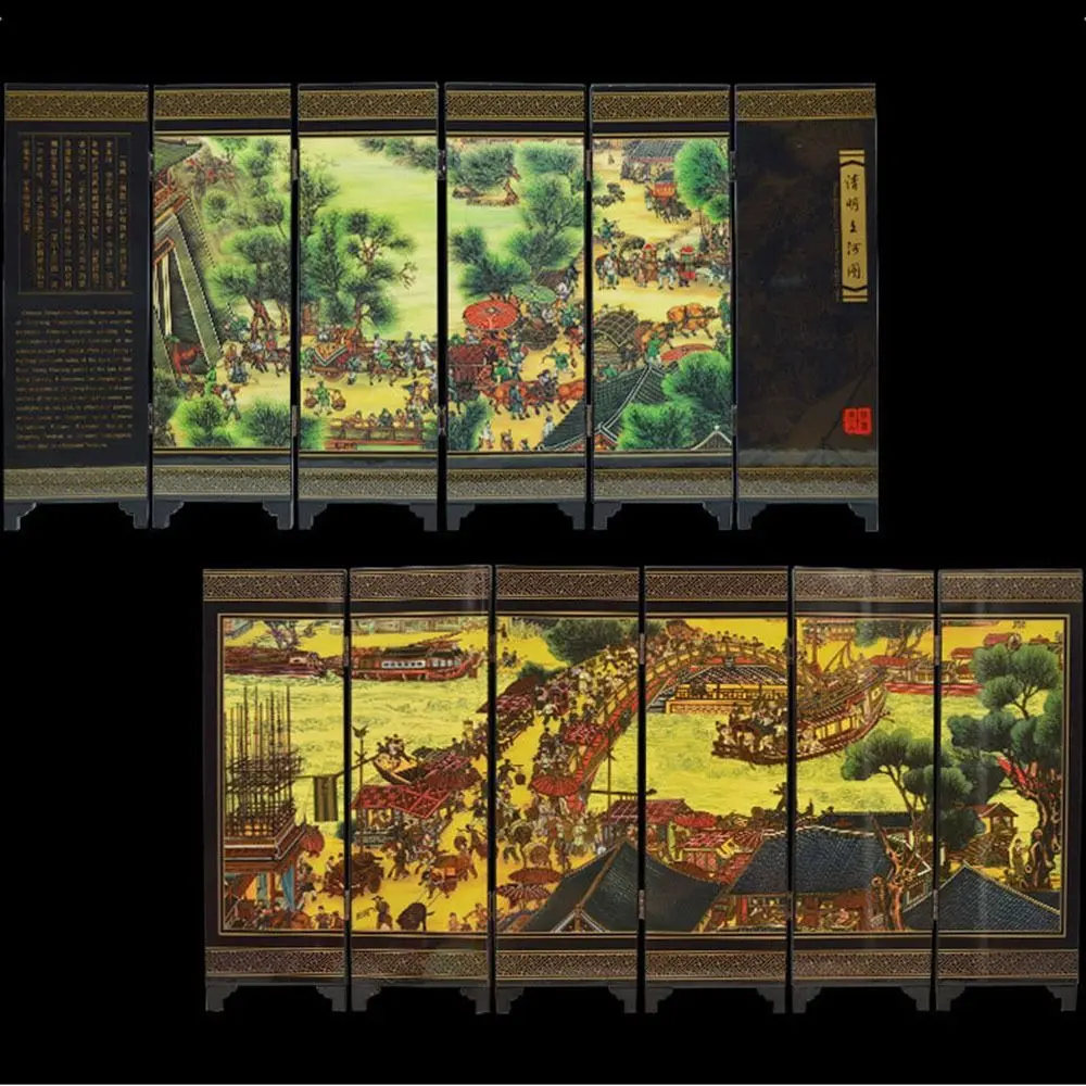 Gifts Featured Handicrafts Abroad Gifts Travel Souvenirs Room Dividers Screen Ornaments Chinese Mural Antique Lacquerware