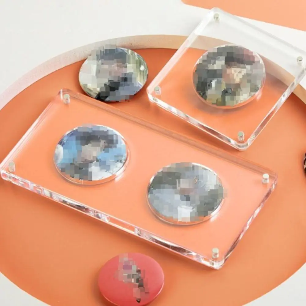 Acrylic Badge Display Stand DIY Transparent Anime Badge Storage Box Photo Protector Magnetic Closure Badge Protector Cover