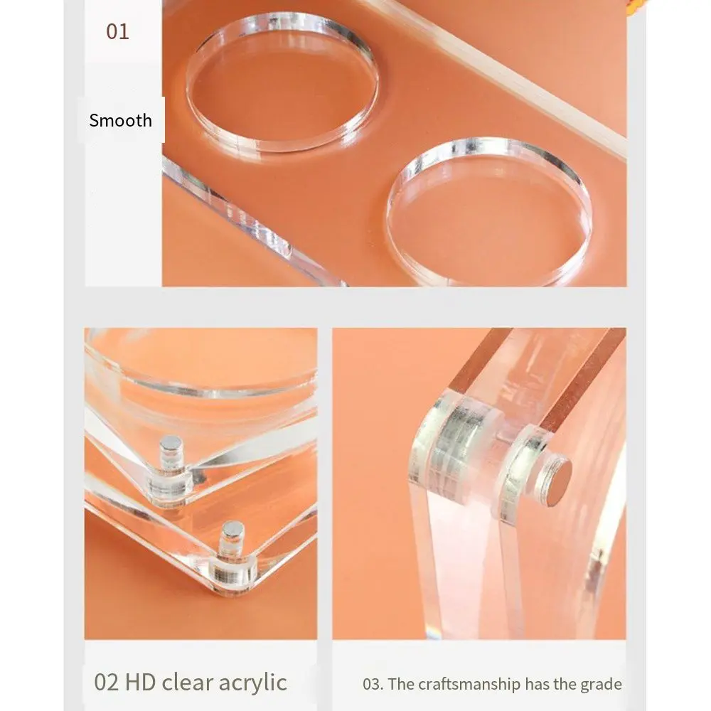 Acrylic Badge Display Stand DIY Transparent Anime Badge Storage Box Photo Protector Magnetic Closure Badge Protector Cover