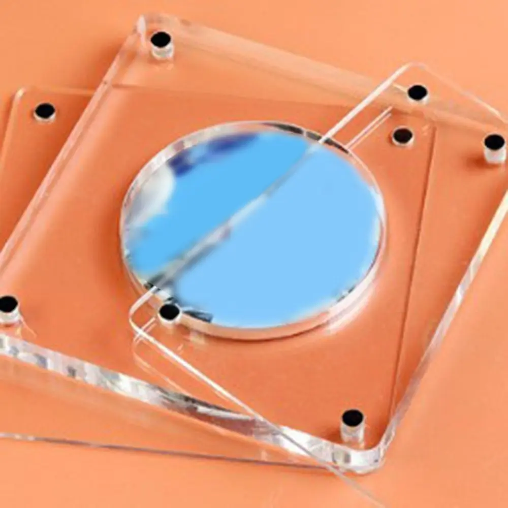 Acrylic Badge Display Stand DIY Transparent Anime Badge Storage Box Photo Protector Magnetic Closure Badge Protector Cover