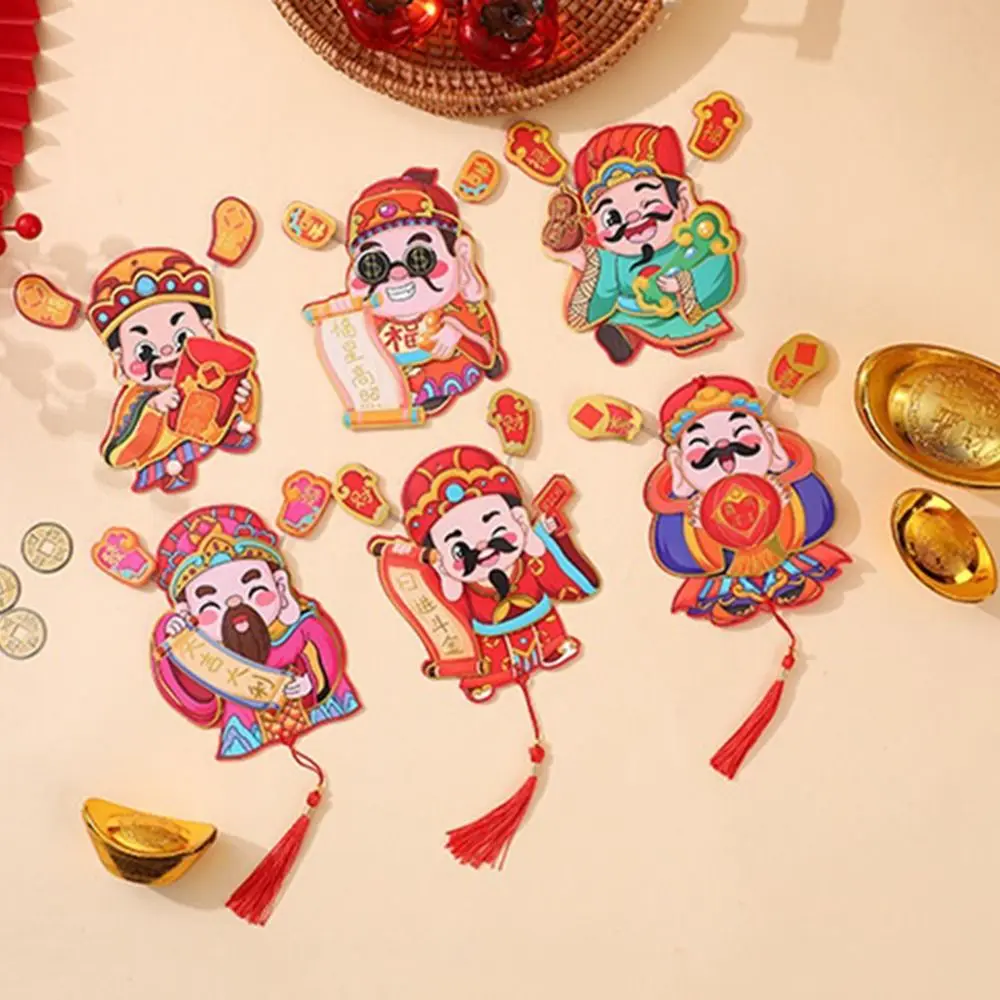 The God of Wealth New Year Pendant Exquisite Chinese Style Dragon Year Refrigerator Magnet Festive DIY