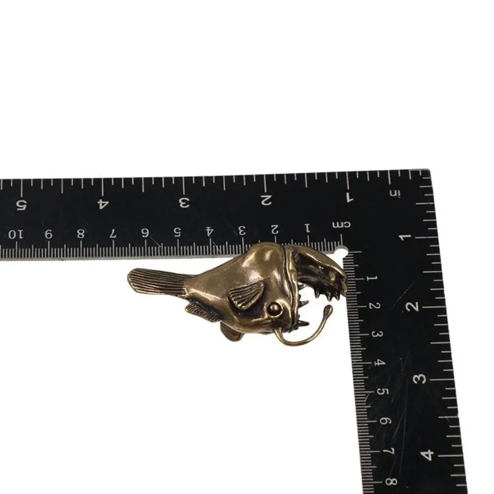 Funny Copper Crafts Ocean Fish Figurines Small Handmade Lantern Fish Ornaments Antique Brass Fish Ornaments Pet Tea