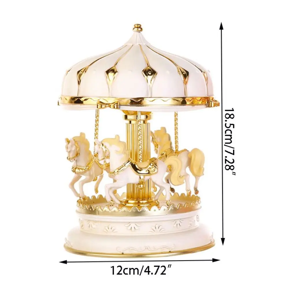 Elegant Colorful Carousel Music Box Cute Girly Heart Carousel Ornaments Handmade Carousel Children Toy Girls