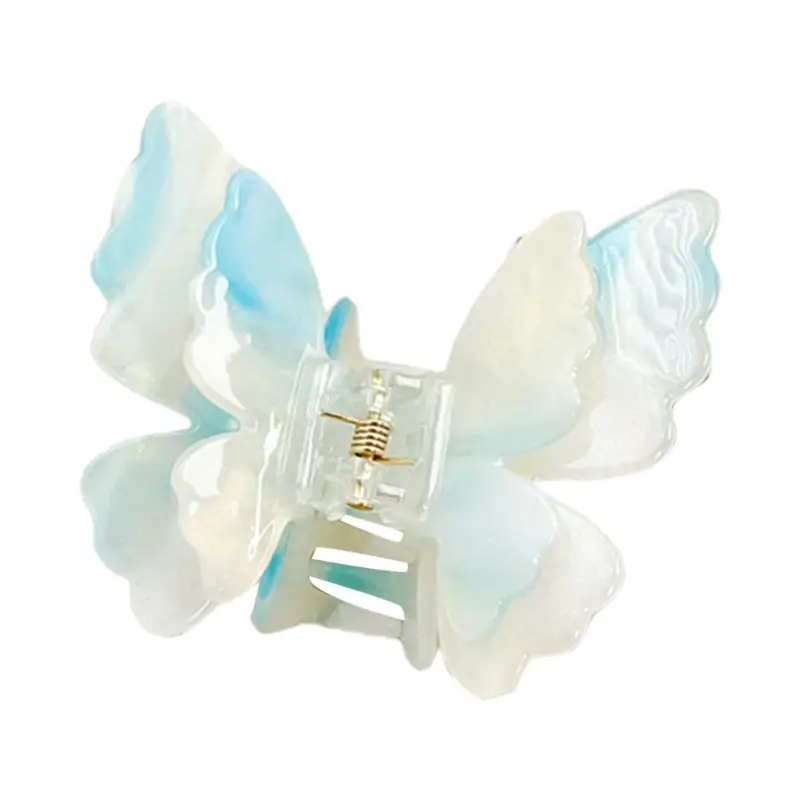 652F Sophisticated Double Layer Butterfly Hair Clip Claw for Women Modern Hair Styling Tool Complements Various Hairstyles