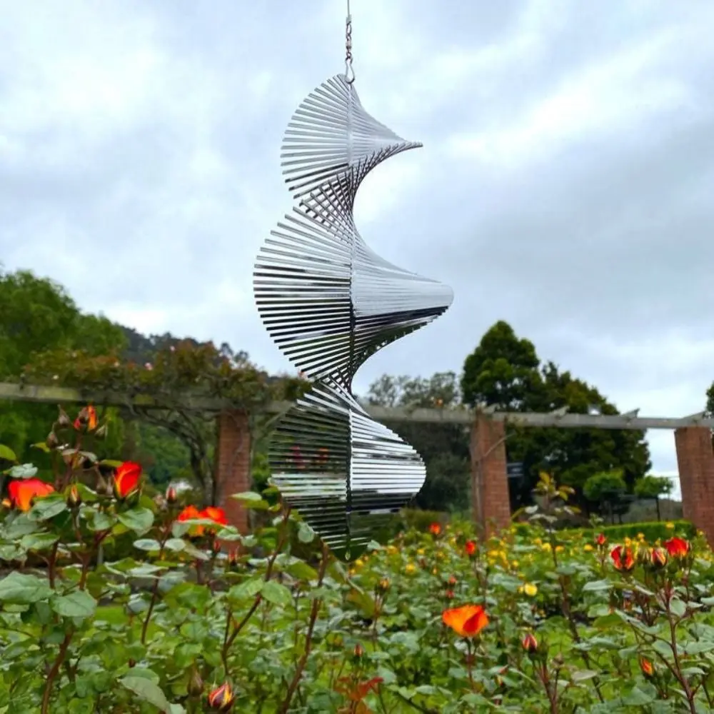 Metal Crafts Flip Spiral Living Room Hang Window Home Decor Helix Wind Spinner Pendant Wind Spinner Bell Wind Chimes