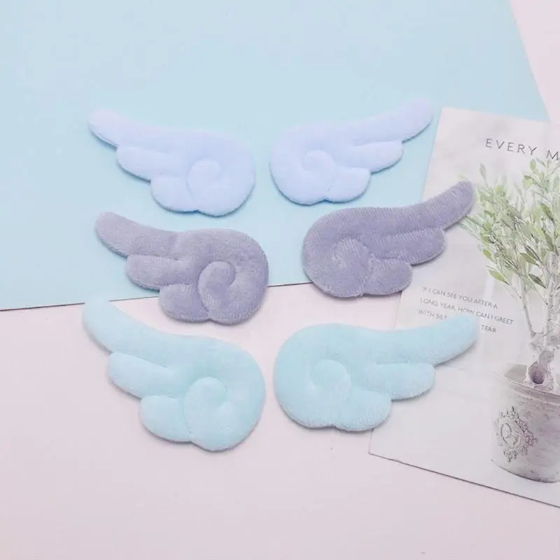 652F 10PCS Sweet Color Wing Appliques for DIY Hat Clothes Sewing Patches Handmade Headwear Hair Clips Accessories