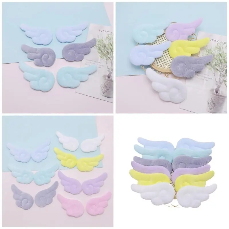 652F 10PCS Sweet Color Wing Appliques for DIY Hat Clothes Sewing Patches Handmade Headwear Hair Clips Accessories