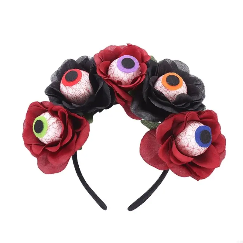 652F Funny Skull Headband Bloody Eyeball Party Cosplay Costume Headwear Halloween Costume Supplies Hairband