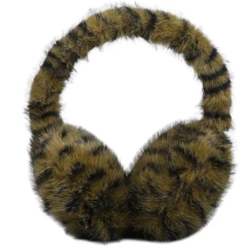 652F Cats Pattern Earmuffs Cold Weather Warm Plush Earmuff Cartoon Student Ear Muffs for Indoor Relaxation