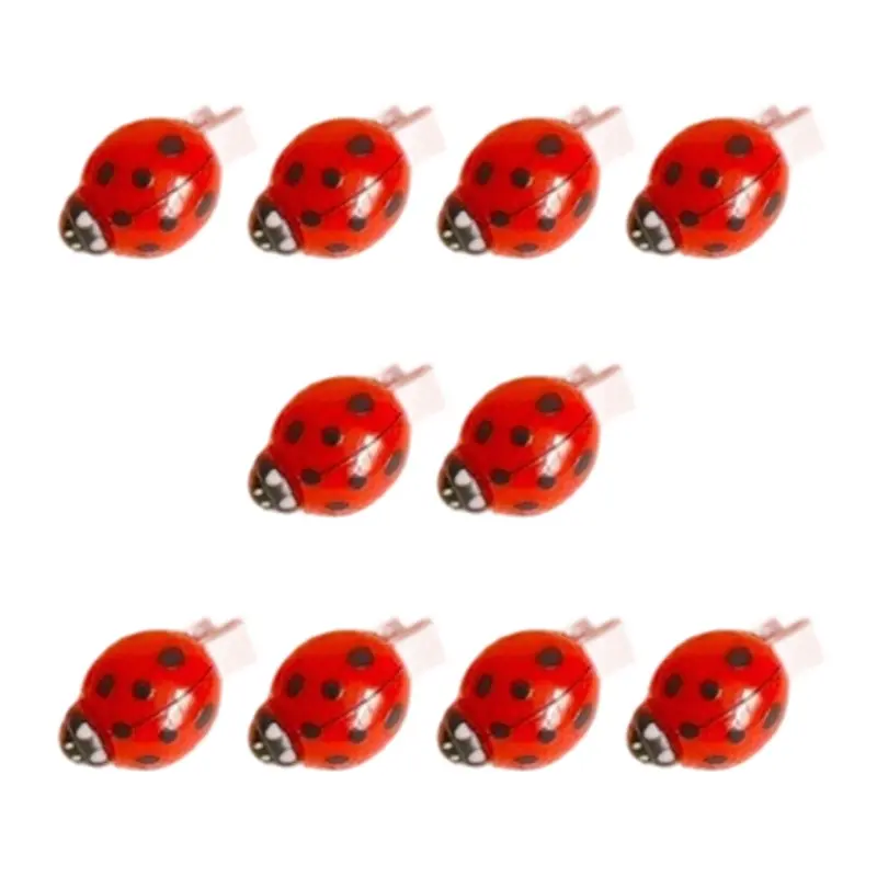 652F 10PCS Ladybird Shaped Hairpins Plastic Resin Hair Clip Hair Decoration for Childrens Daily Use and Party Wear