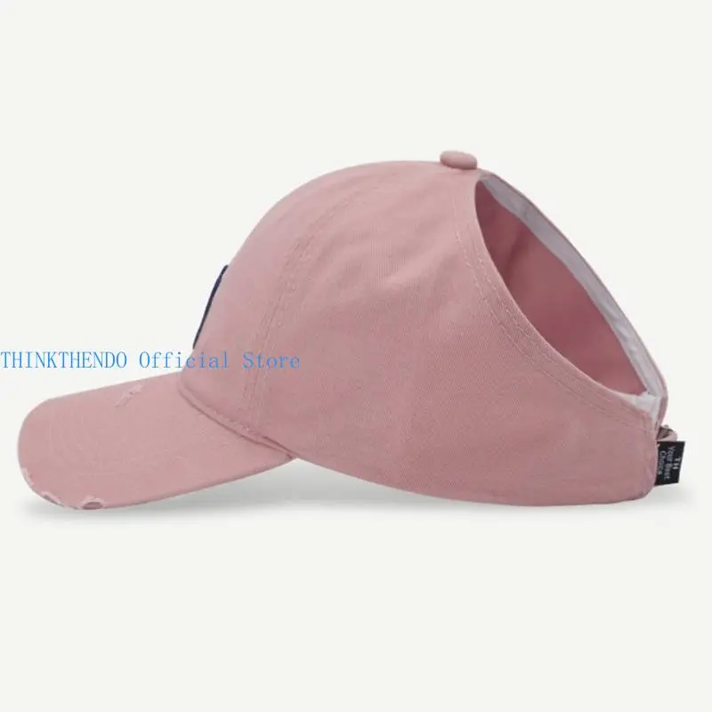 652F Embroidery Letter Baseball Hat for Girl Adjust Sports Hat Elegant Sun Hat Open Top Hat Women Vacation Hat Headwear