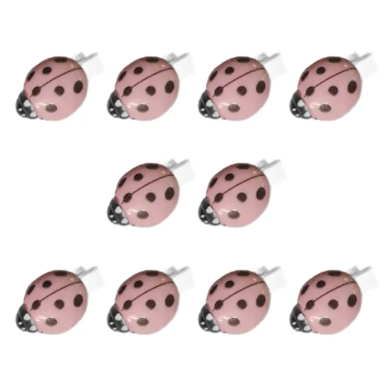652F 10PCS Ladybird Shaped Hairpins Plastic Resin Hair Clip Hair Decoration for Childrens Daily Use and Party Wear