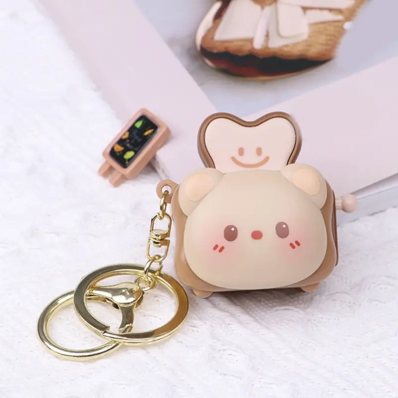 652F Toaster Keychain for Women Bag Handbag Charms Fashion Toaster Keychain Accessories Valentine's Day Gifts Car Key Rings