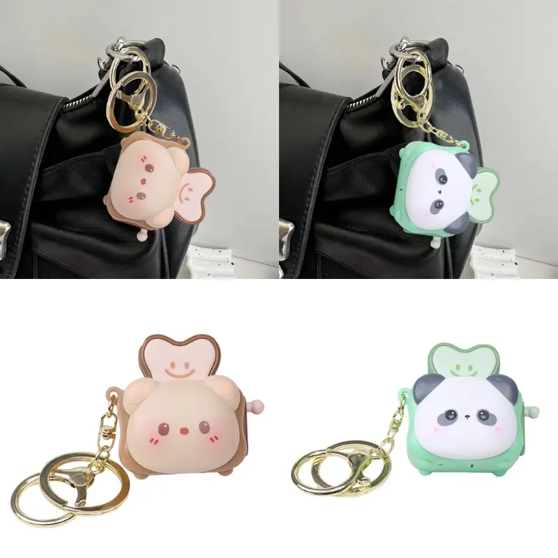 652F Toaster Keychain for Women Bag Handbag Charms Fashion Toaster Keychain Accessories Valentine's Day Gifts Car Key Rings