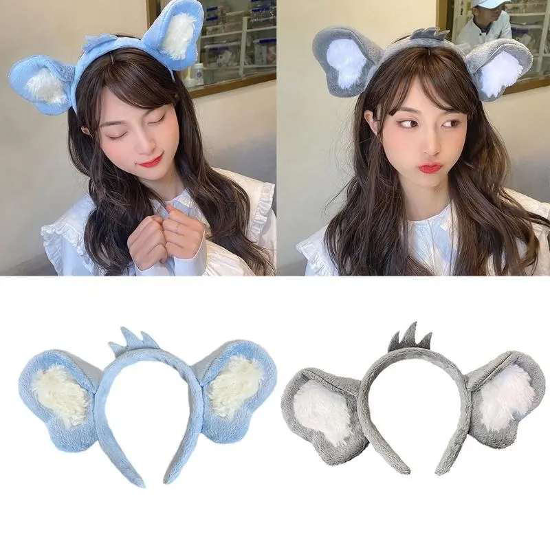 652F Plush Hair Hoop  Koala Ears Theme Party  Headdress Washing Face Headband Cosplay Hair Accessories