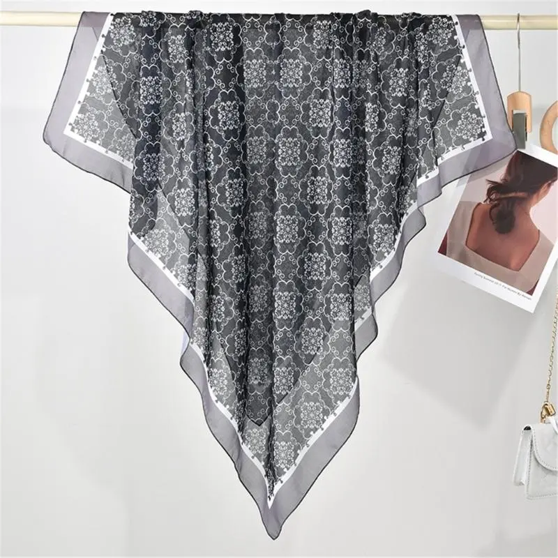 652F Stylish Printed Polyester Bandana Scarf Square Handkerchief Head Scarf for Travel, Outdoor Activity, and Daily Use