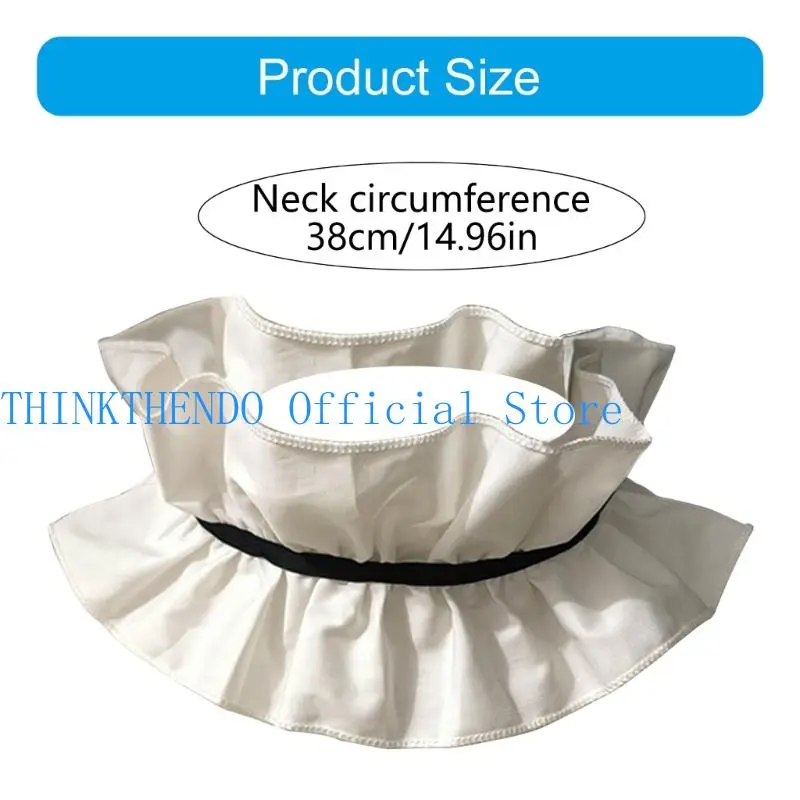 39BB Elegant Ruffled Detachable Collar Victorian Choker Shawl Women Fashion Accessory