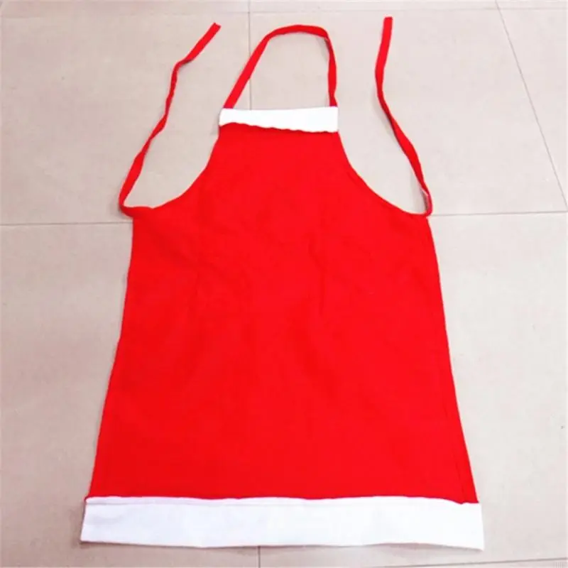 652F Santa Apron Cooking Aprons Christmas Apron Waitress Apron with 2 Pockets Kitchen Apron for Girls Boy Women Man