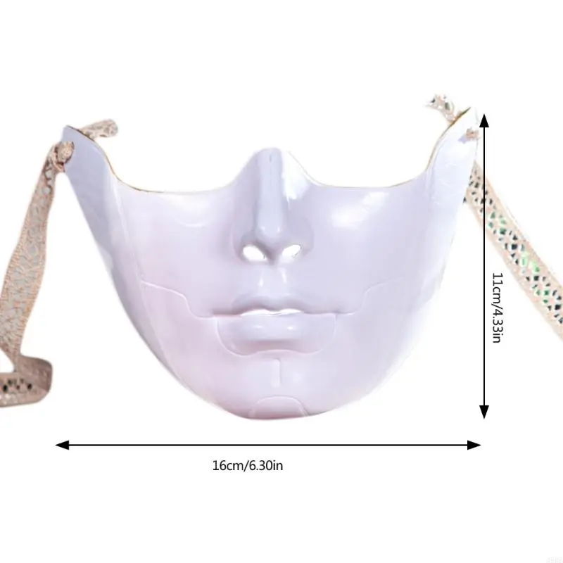 652F Masquerade Half Face Mask Halloween Eye Cover Mouth Cover Masquerade Costume Decoration for Women Men Halloween Dress up