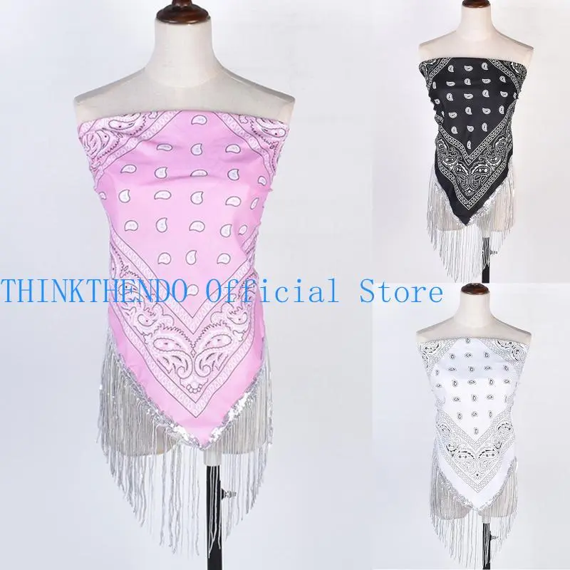 39BB Bachelorette Bandanas Cowgirl Bandanas Sequin Neckerchief Bandanas For Women