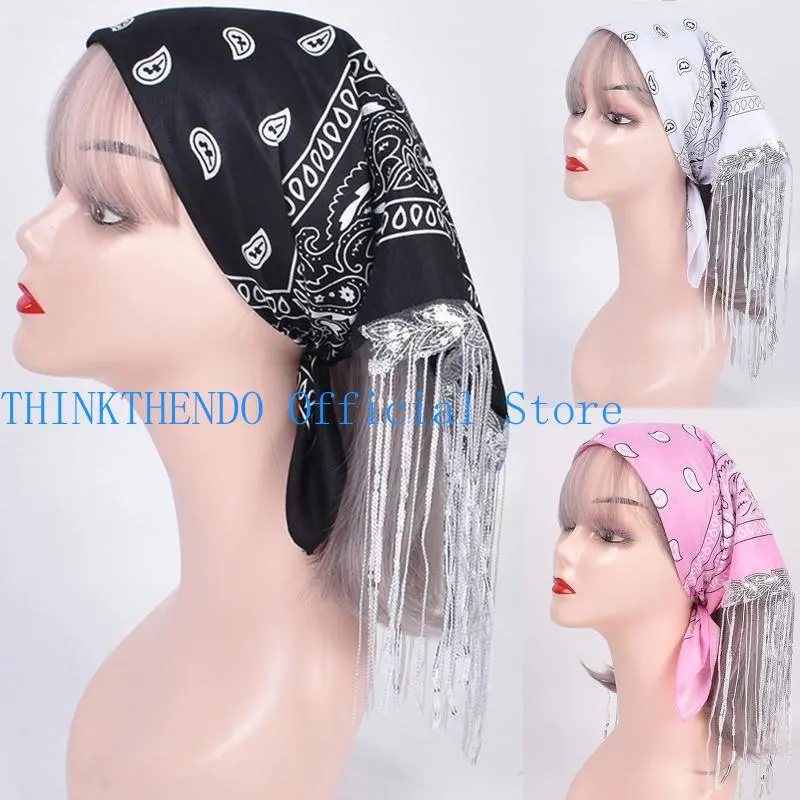 39BB Bachelorette Bandanas Cowgirl Bandanas Sequin Neckerchief Bandanas For Women