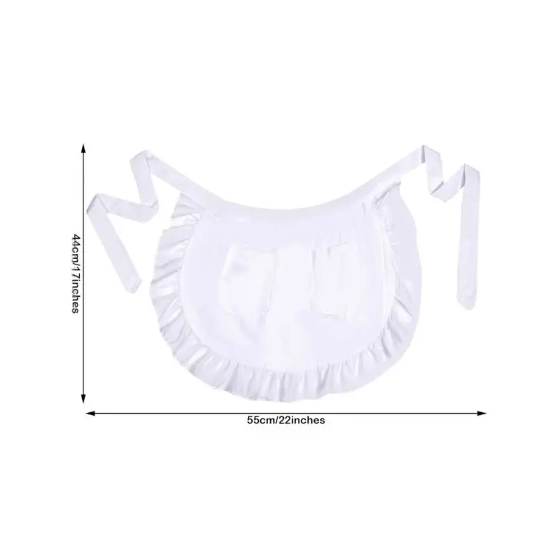 652F 1Set Colonial Costume Accessories Ruffle Maid Waitress Aprons Colonial Caps Maid Costumes Pioneers Girls Costumes Gifts