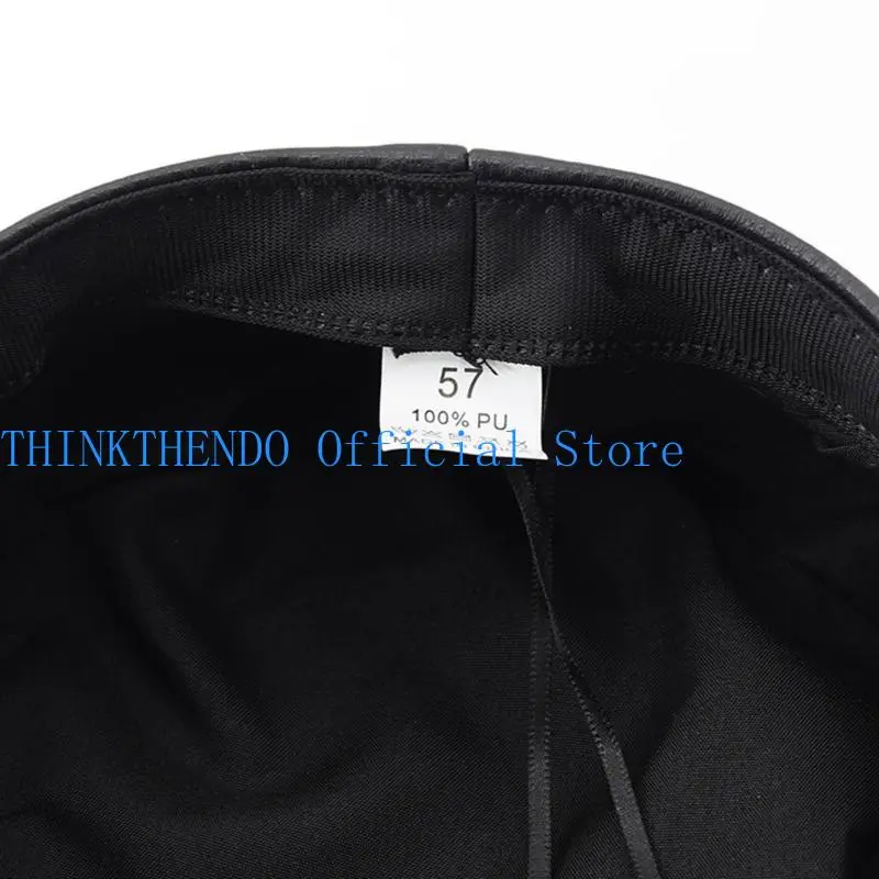 652F Gothic Painter Hat Flat Hat British for Dating Photography Cabbie Headwear Painter Hat Rivet Studded Hat