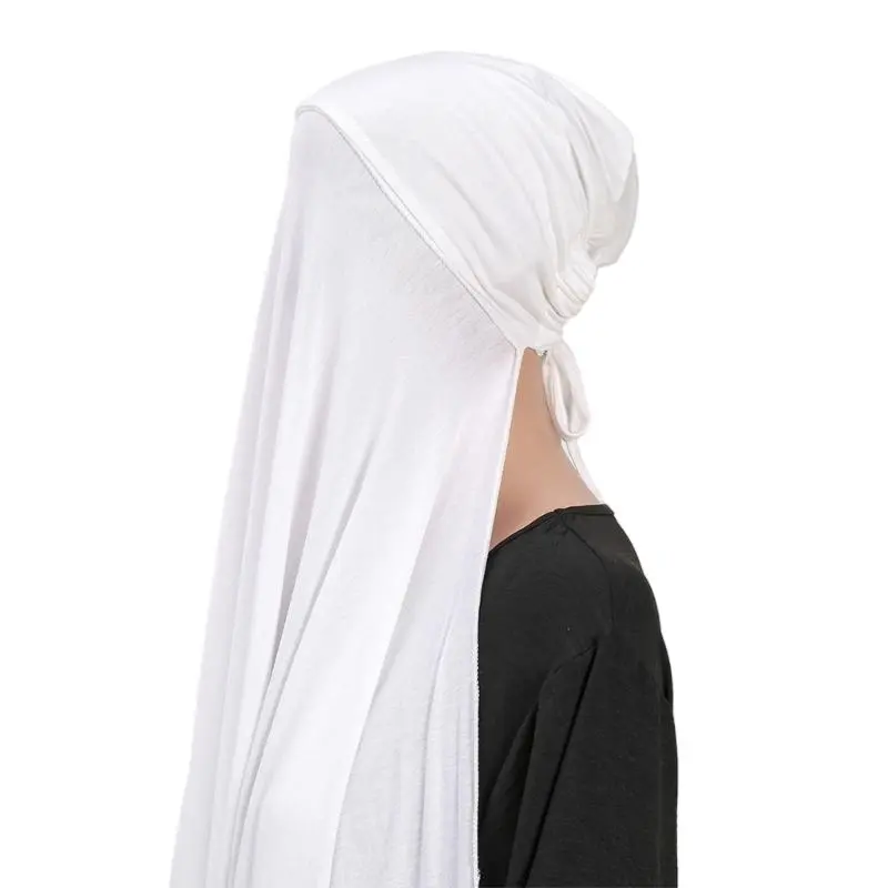 652F Elegant Women's Hijab Head Scarf Breathable Face Covering Shawl Headwrap for Mosque Madrassa Umrah Hajj 67x 22inch