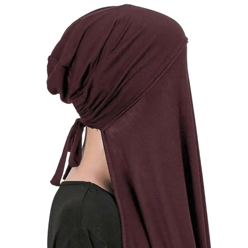 652F Elegant Women's Hijab Head Scarf Breathable Face Covering Shawl Headwrap for Mosque Madrassa Umrah Hajj 67x 22inch