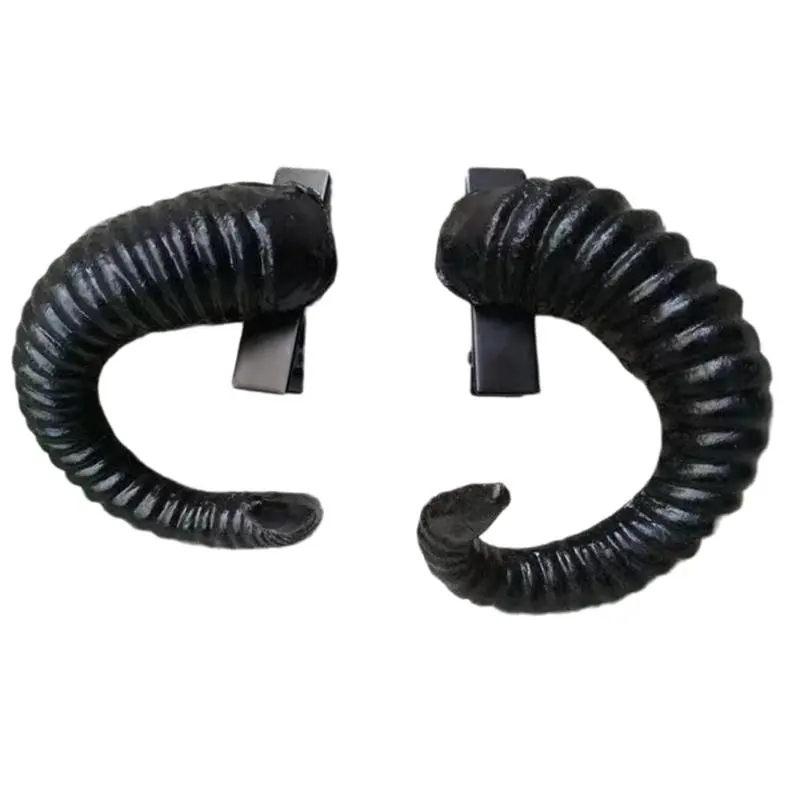 1pair Gothicism Demons Horn Headpiece Halloween Cosplay Headwear Sheep Horn Headdress Hair Accessories