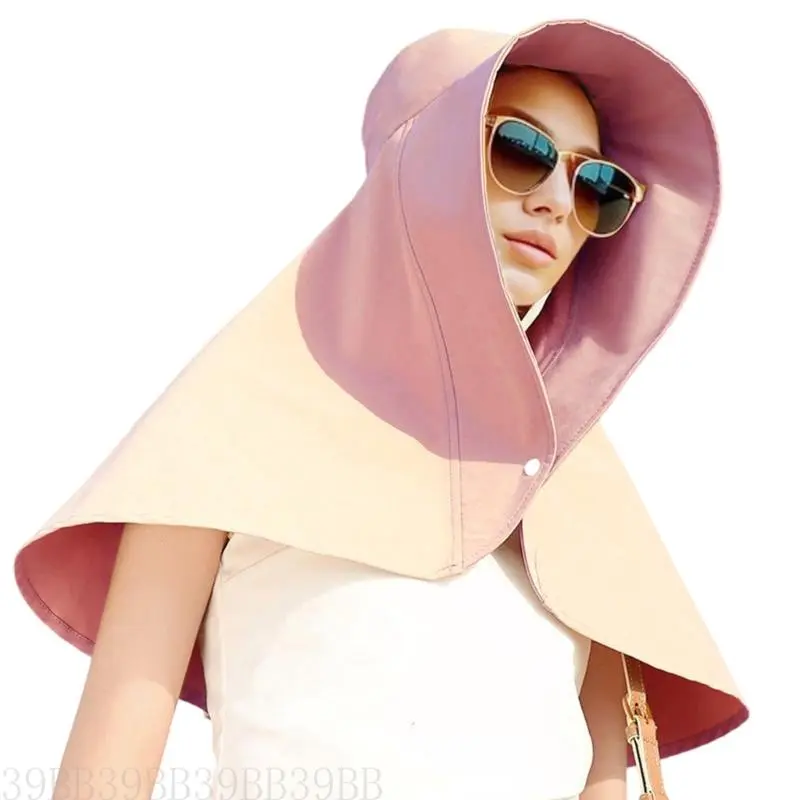 39BB Sun Protective Hat Long Shawl Hat For Women Beach Vacation And Outdoor Activity