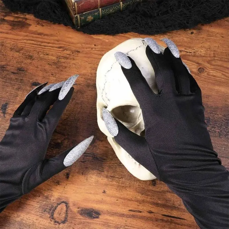 652F 1pair Spooky Animal Paws Mittens Scary Monsters Masked Mittens Long Gloves Cosplay for Male and Women