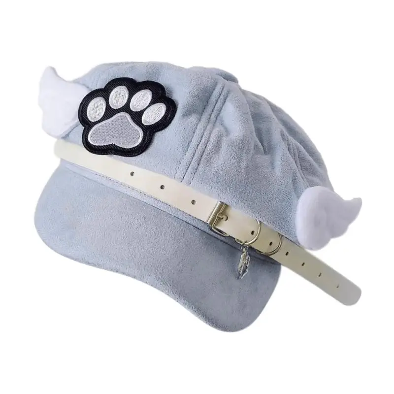 652F Stylish with Cats Paws and Wing Youth Fashion Hat Sophisticated Unisex Hats for Anime Conventions And Street