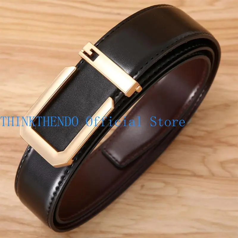 652F Genuine Leather Waistband Belt for Men Adjustable Fit for Business and Everyday Outfits