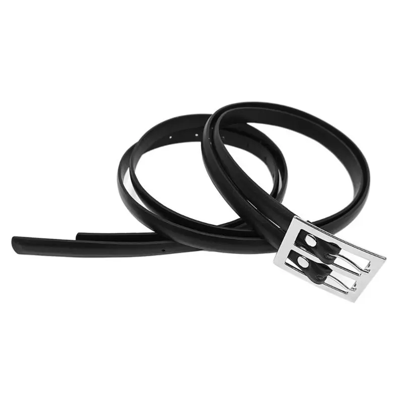 652F Fashionable Unisex Belt With Double Buckles Vintage Wide Leather Waist Belt for Work Meetings and Social Event