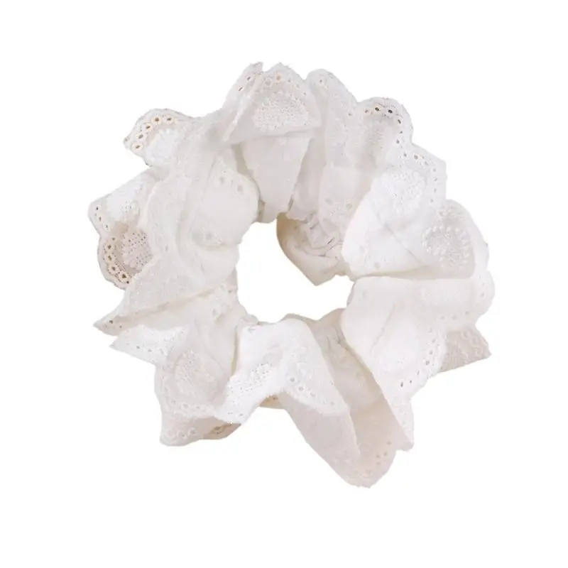 652F Lace Hair Rope Hair Bun Scrunchies Elastic Hair Rope Big Hair Scrunchy Vintage HairBands Female Accessories