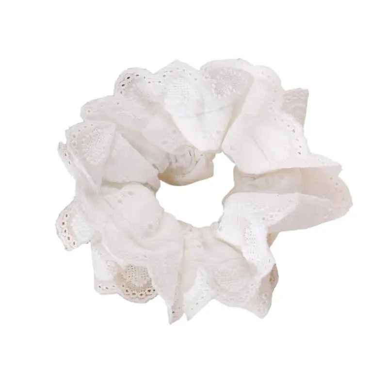 652F Lace Hair Rope Hair Bun Scrunchies Elastic Hair Rope Big Hair Scrunchy Vintage HairBands Female Accessories