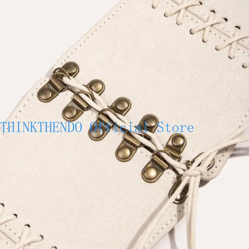 652F Steampunk Corset Belt Women Waspie Belt Lace-Up Tied for Teenager Girl Victorian Waist Cincher Halloween Cosplay Costume