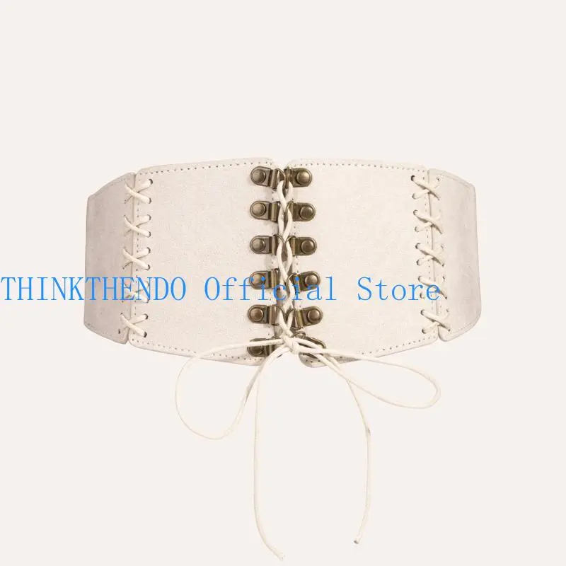652F Steampunk Corset Belt Women Waspie Belt Lace-Up Tied for Teenager Girl Victorian Waist Cincher Halloween Cosplay Costume