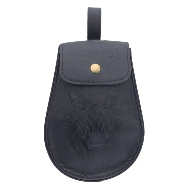 652F Vikinges Costume Accessories,Medieval Pirate Leather Belt Pouches Halloween Cosplay Costumes