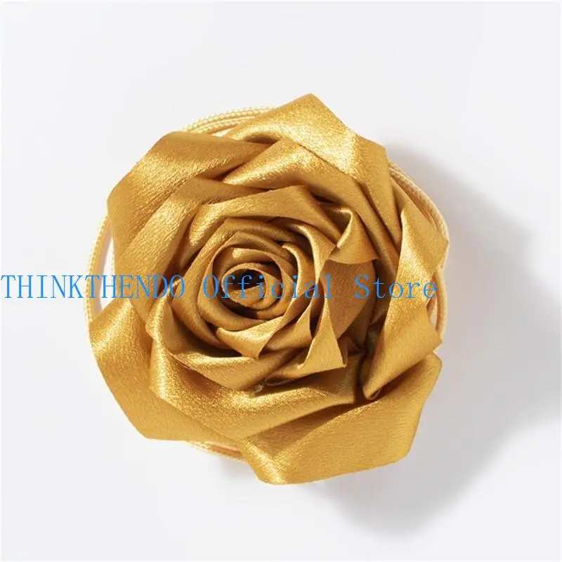 652F Large Flower Waist Rope for Women Girl Waist Strap Jewelry Belly Belt Elastic Rose Waiststrap Waist Decor Dress Ornament