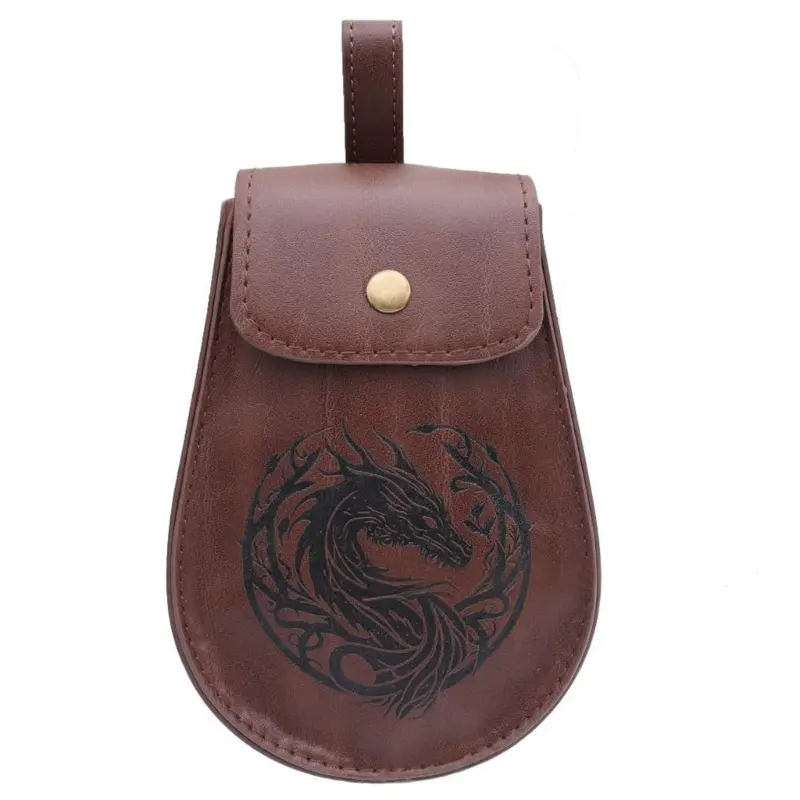 652F Vikinges Costume Accessories,Medieval Pirate Leather Belt Pouches Halloween Cosplay Costumes